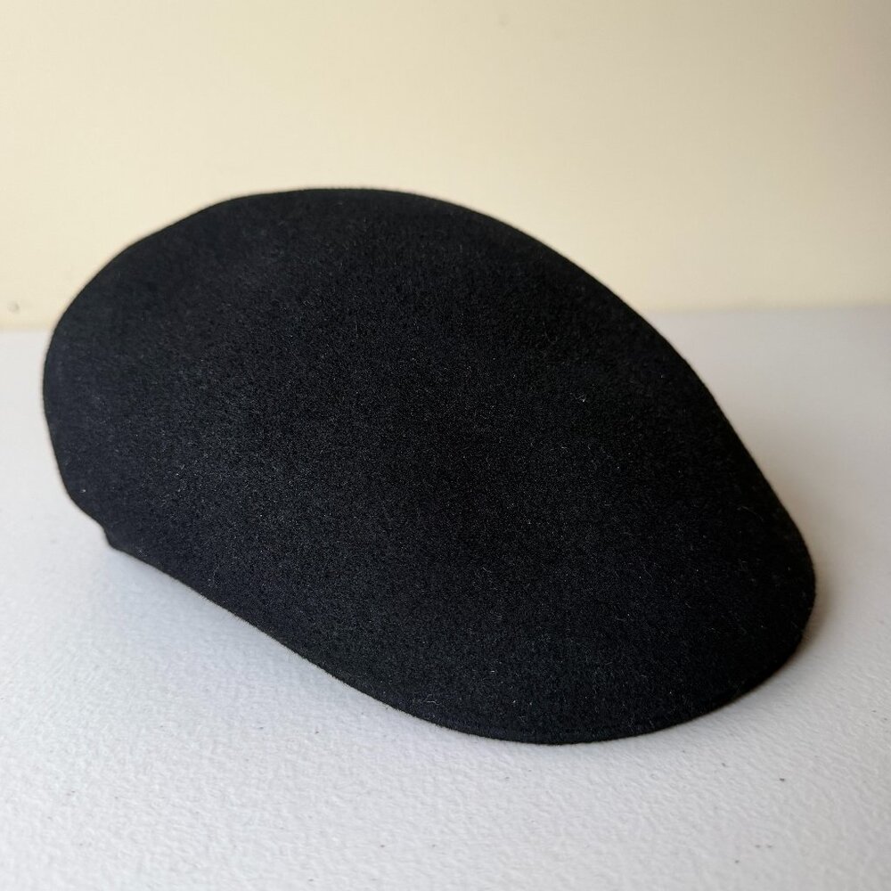 Men’s Large Ascot Felt Cap 100% Wool in black Country Gentleman